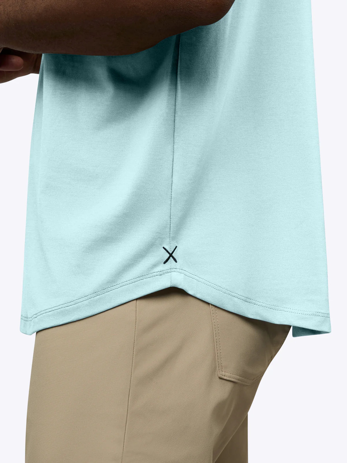 Cuts |  AO Henley Curve-Hem Tee Sterling |  Blue