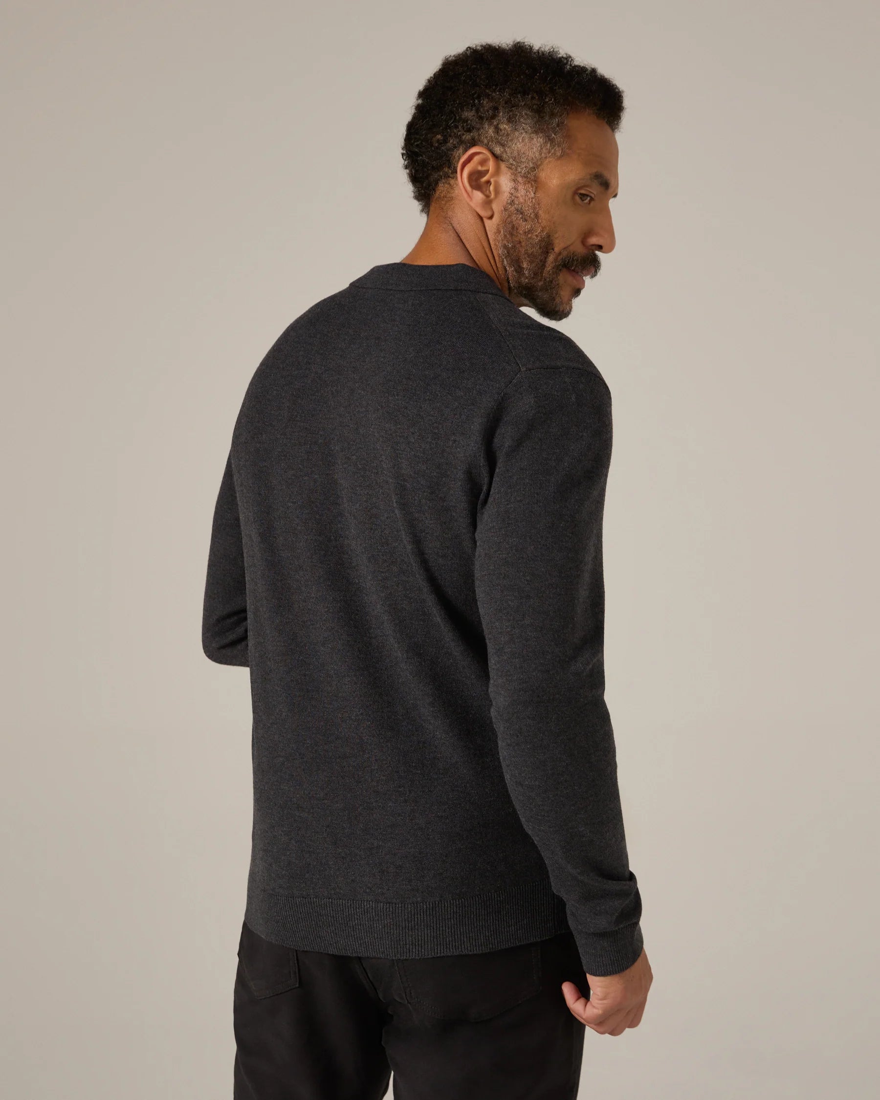 7 Diamonds | Belford Long Sleeve Sweater Polo | Gray