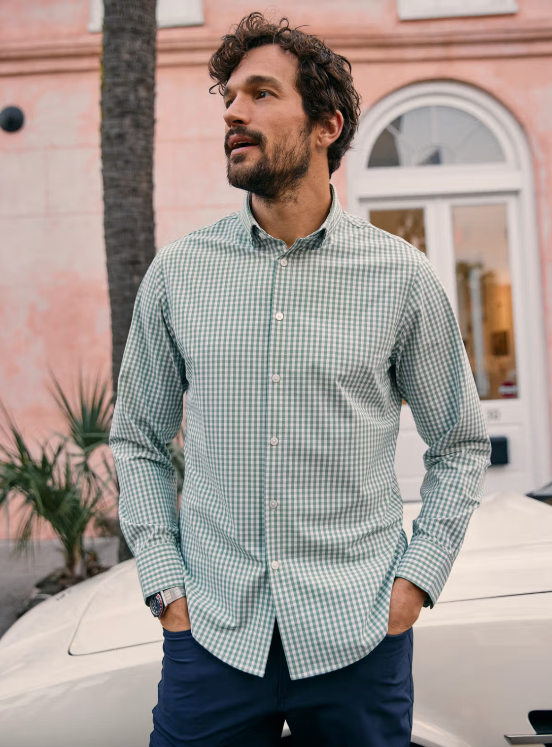 Leeward Leaf Alamo Gingham (No Tuck)