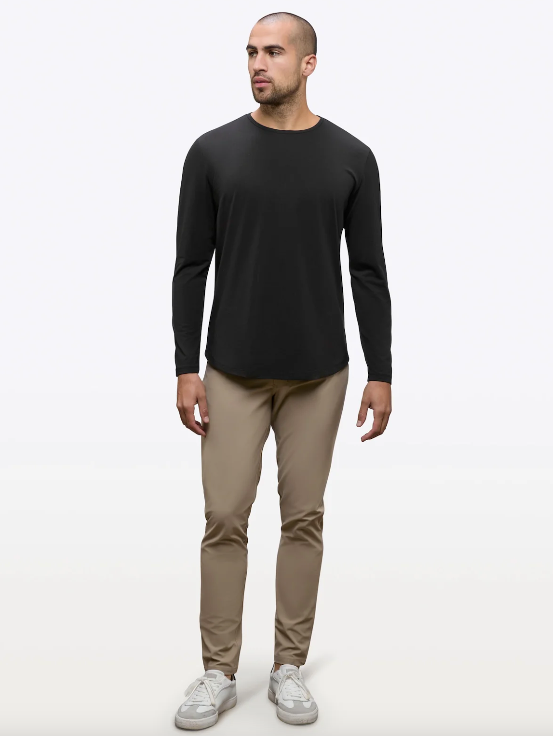 AO Long Sleeve Curve-Hem Tee