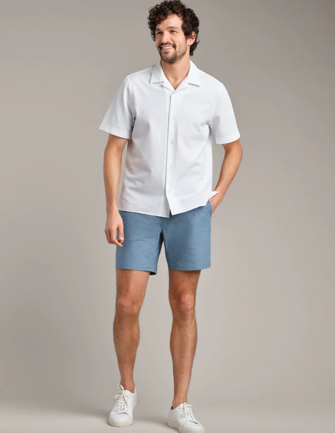 Commuter Seersucker Camp Collar Shirt