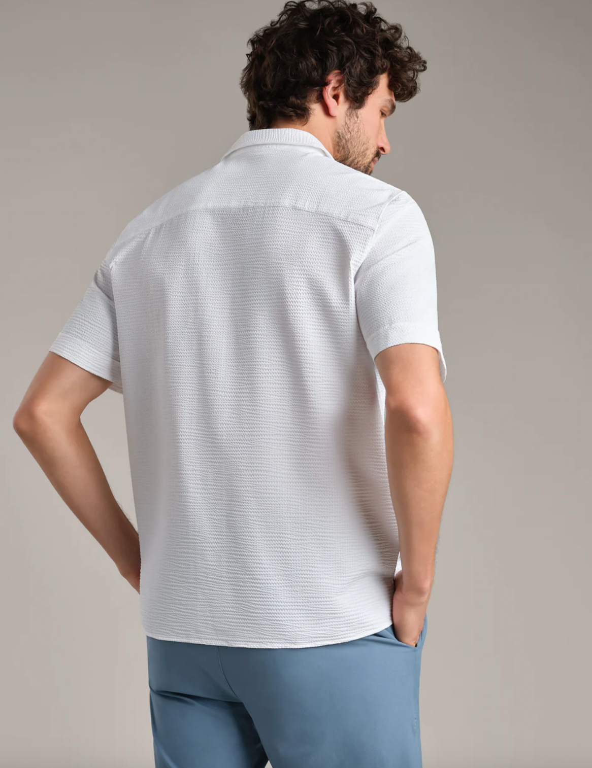 Commuter Seersucker Camp Collar Shirt