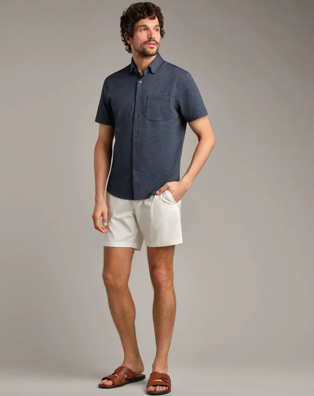 Commuter® Seersucker Short Sleeve Button Down
