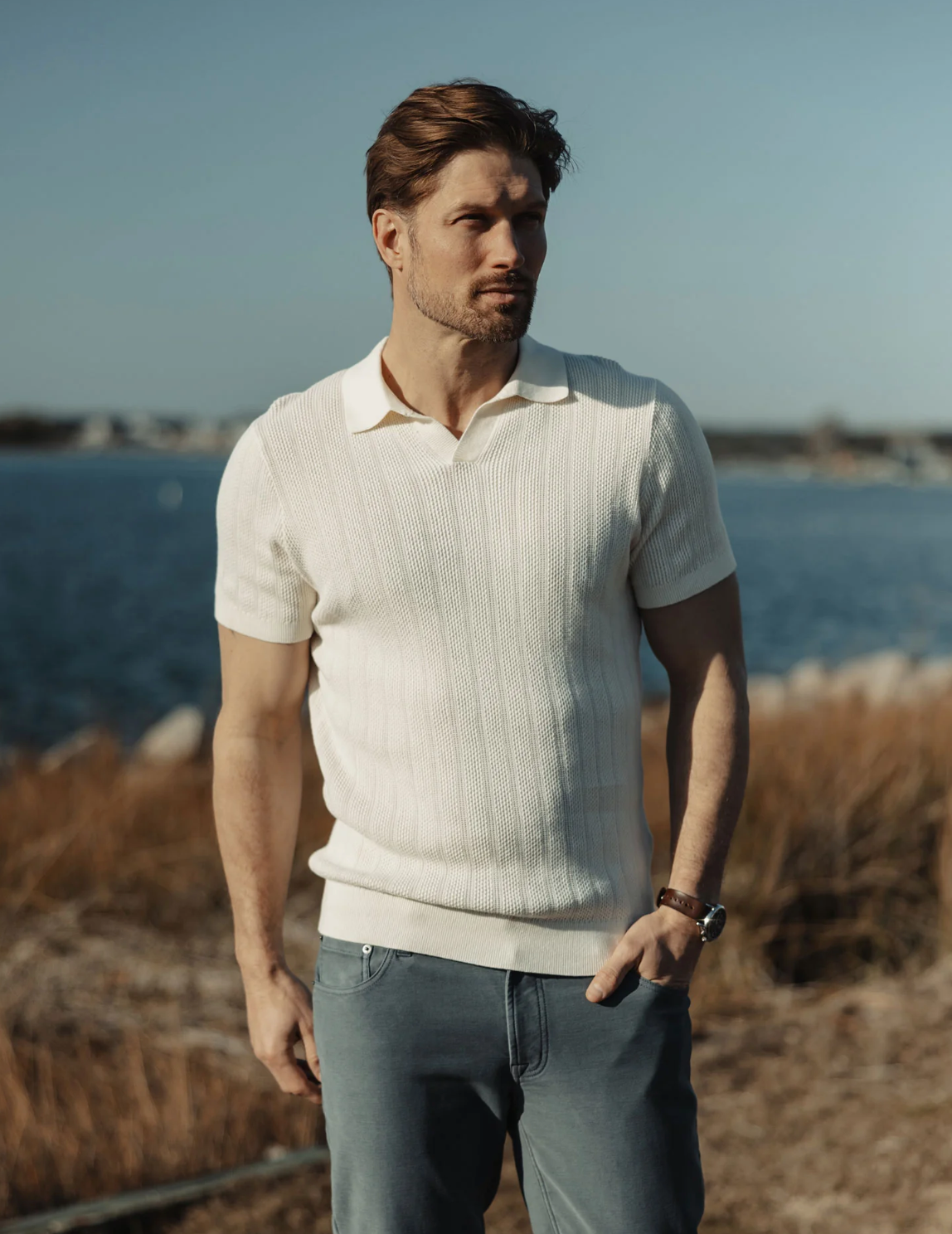 Robles Textured Knit Polo