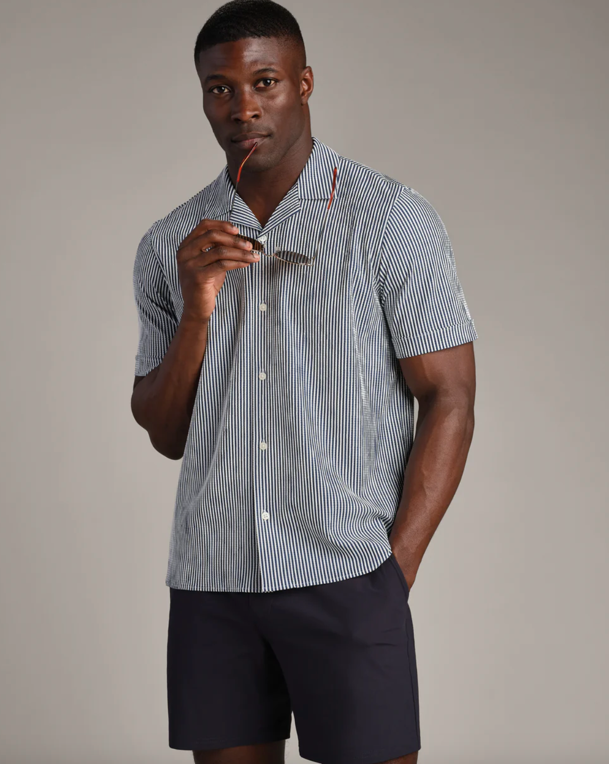 Commuter® Seersucker Camp Collar Shirt