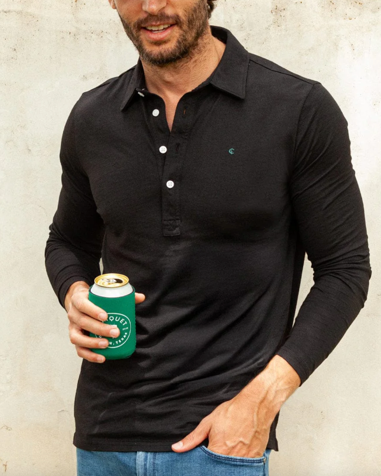 Criquet | BRRR Long Sleeve Range Polo | Black
