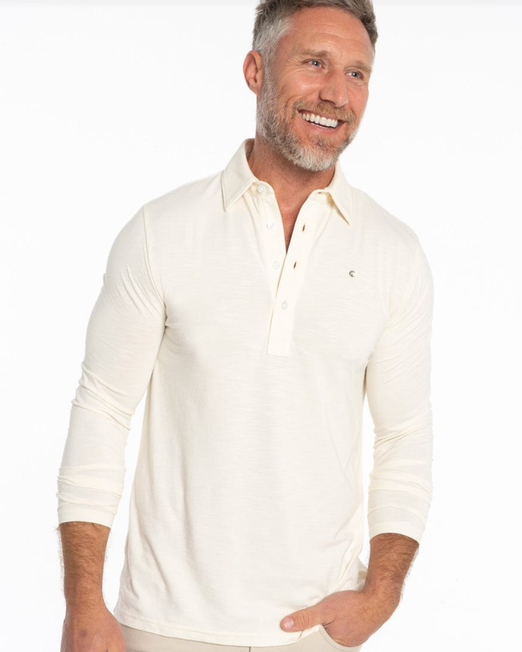 Criquet | BRRR Long Sleeve Range Polo | White