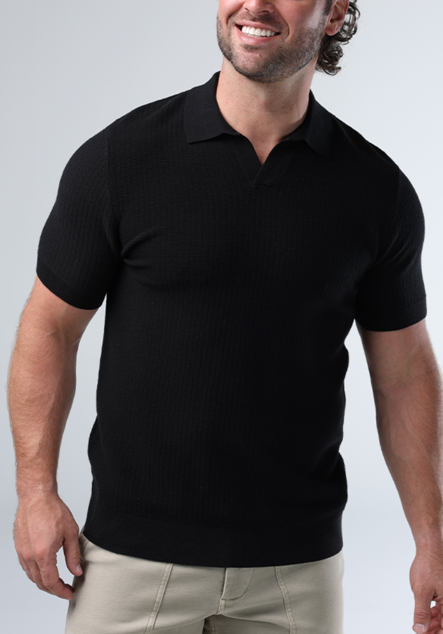 The Normal Brand | Breezeknit Polo | Black
