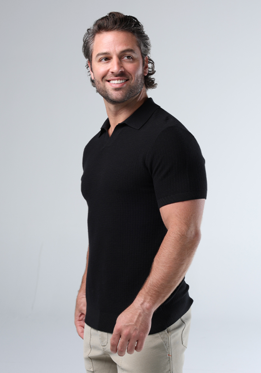 The Normal Brand | Breezeknit Polo | Black