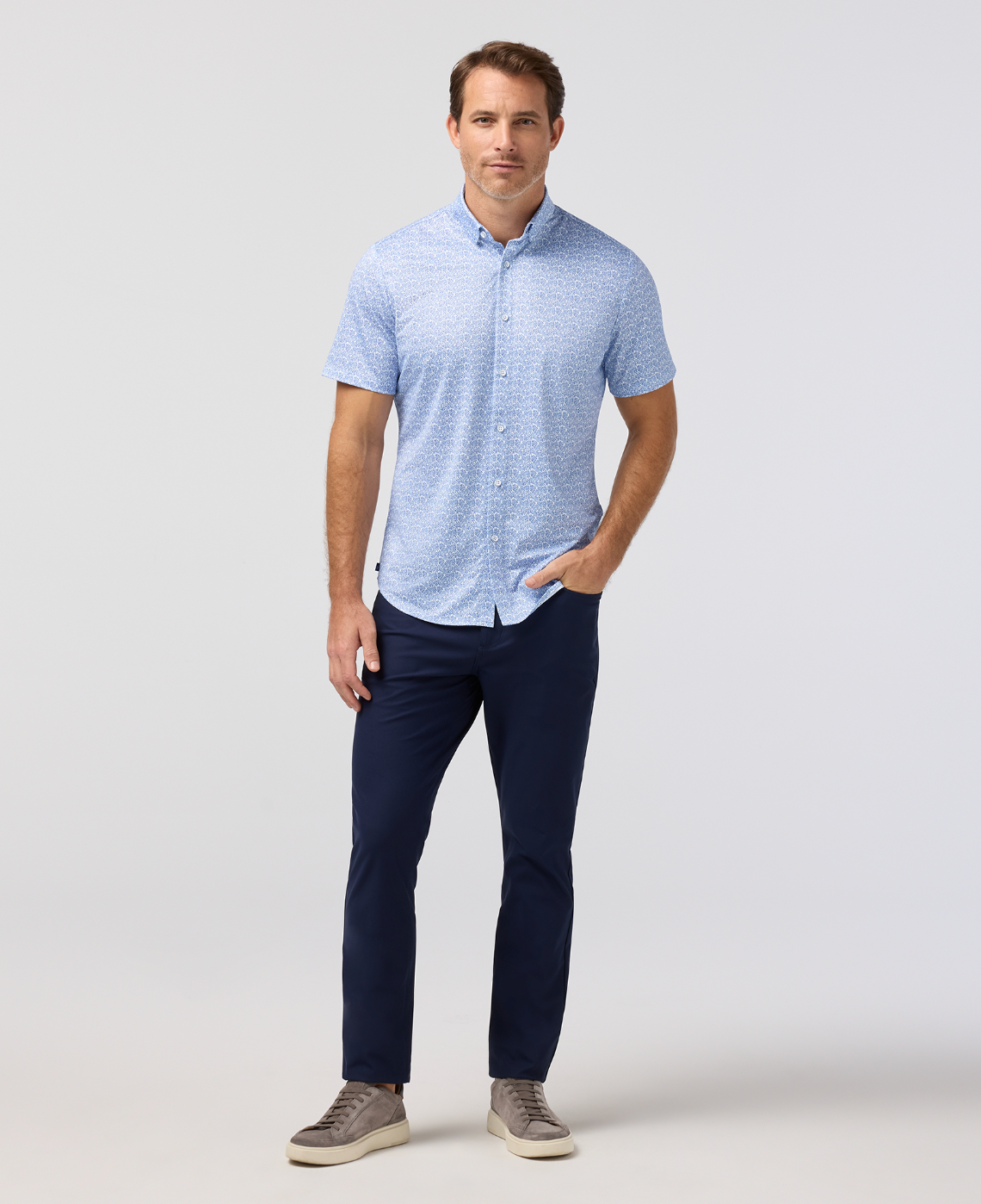 Mizzen+Main | Halyard Short Sleeve Dress Shirt | Blue Print