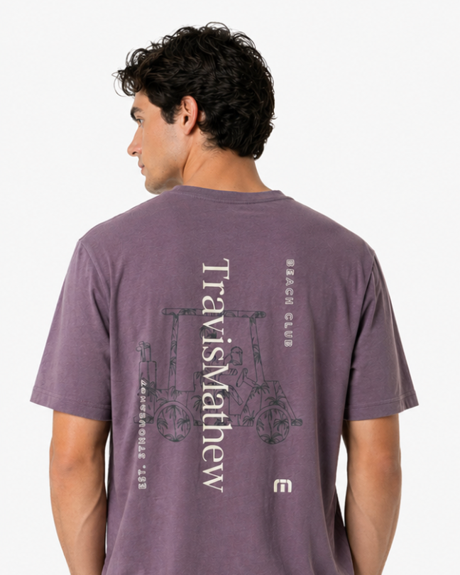 TravisMathew | No Itinerary Graphic Tee | Purple
