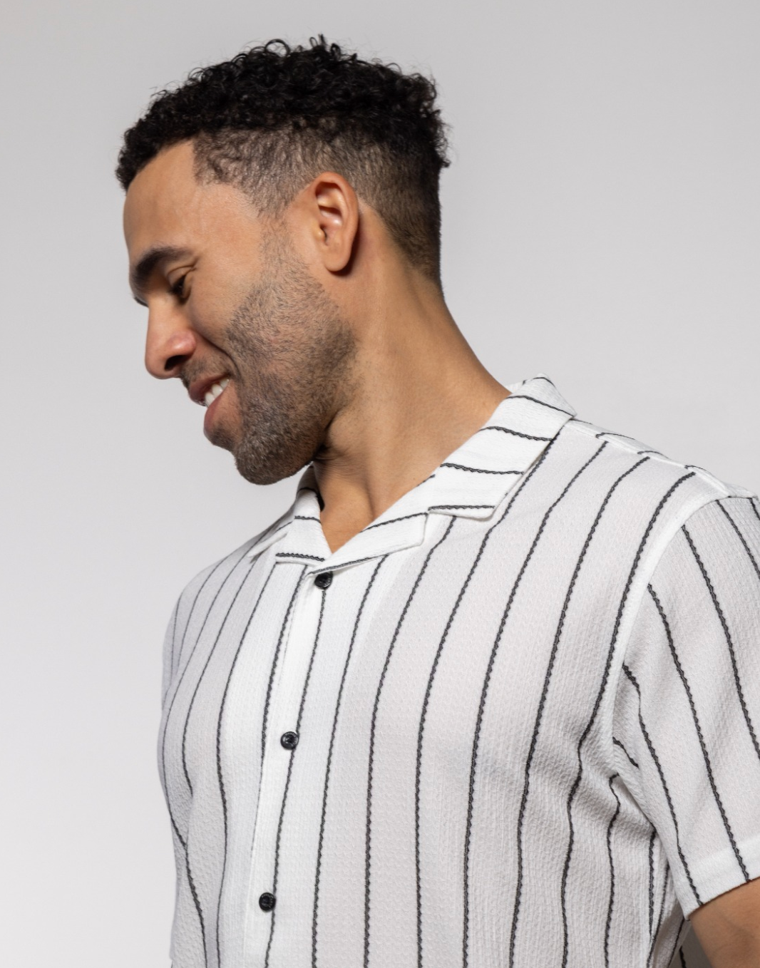 Mason Cruz | Maldives Camp Shirt | Black Stripe