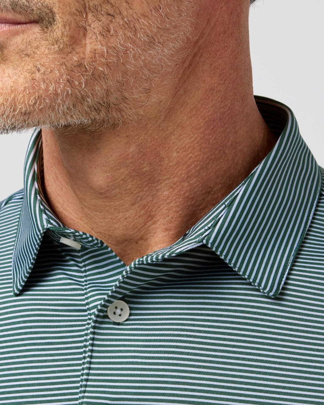 Mizzen+Main | Versa Polo Pine Balanced Stripe | Green