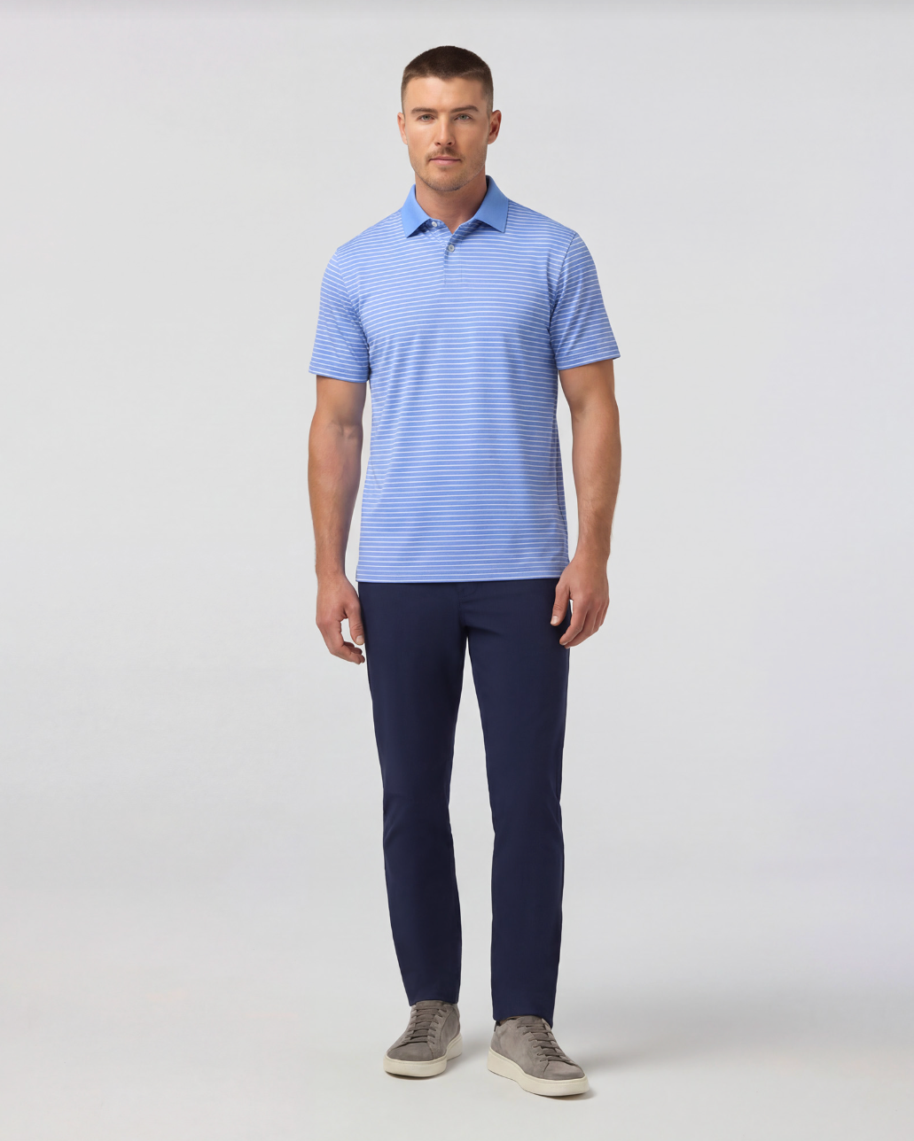 Mizzen+Main | Sawyer Polo Skyline White Stripe | Blue