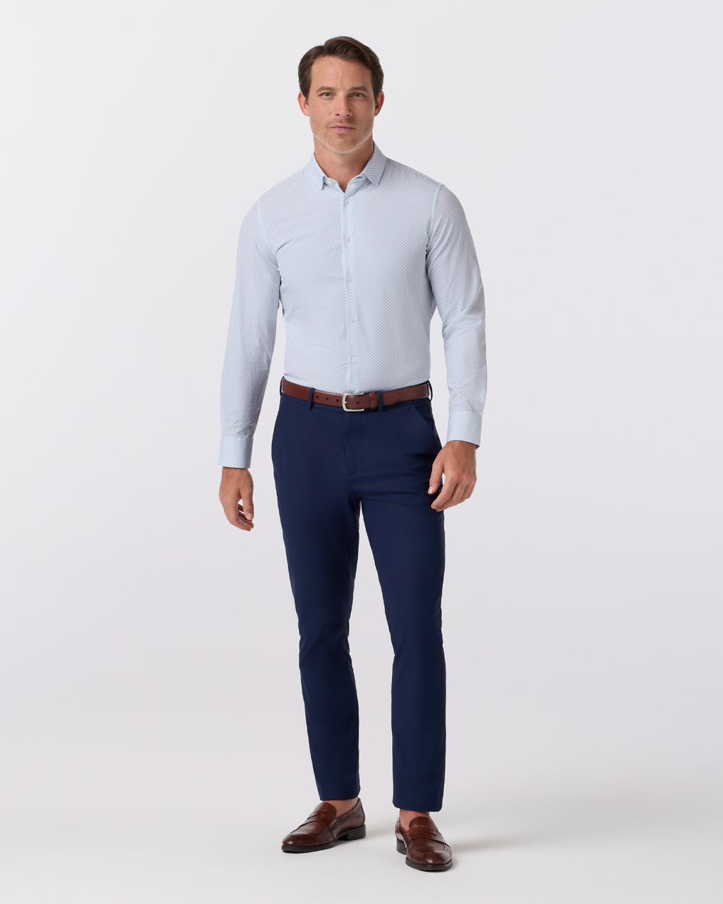 Mizzen+Main | Leeward Dress Shirt | Cloud Crest Dot Blue