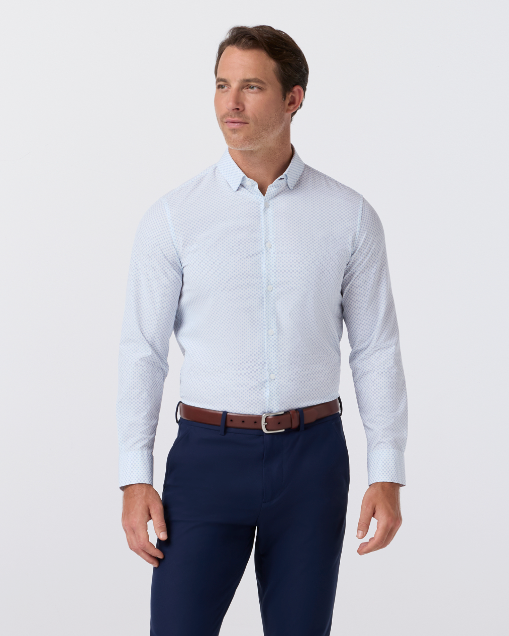 Mizzen+Main | Leeward Dress Shirt | Cloud Crest Dot Blue