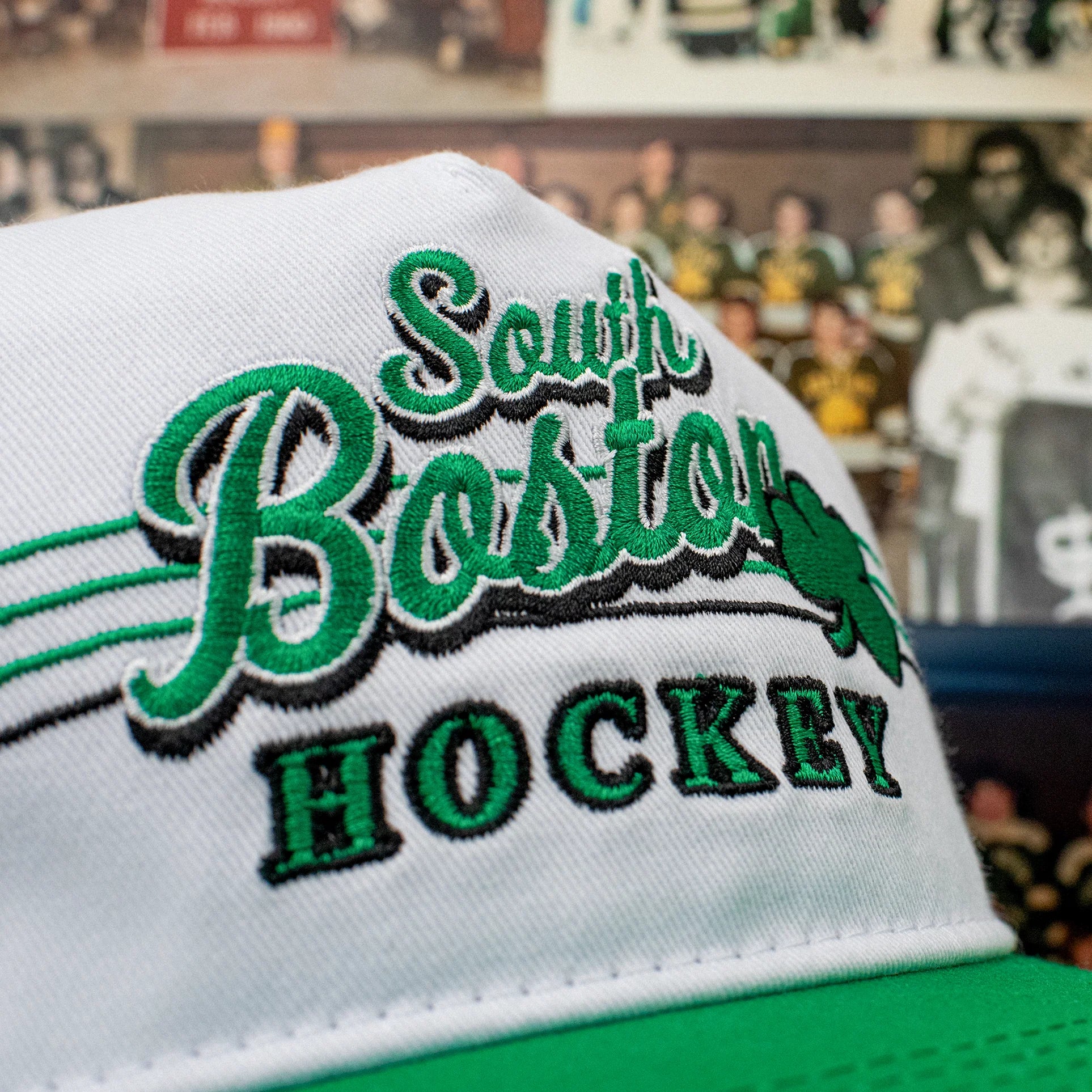 Celly Hockey Co. | South Boston Hockey Snapback | White/Green