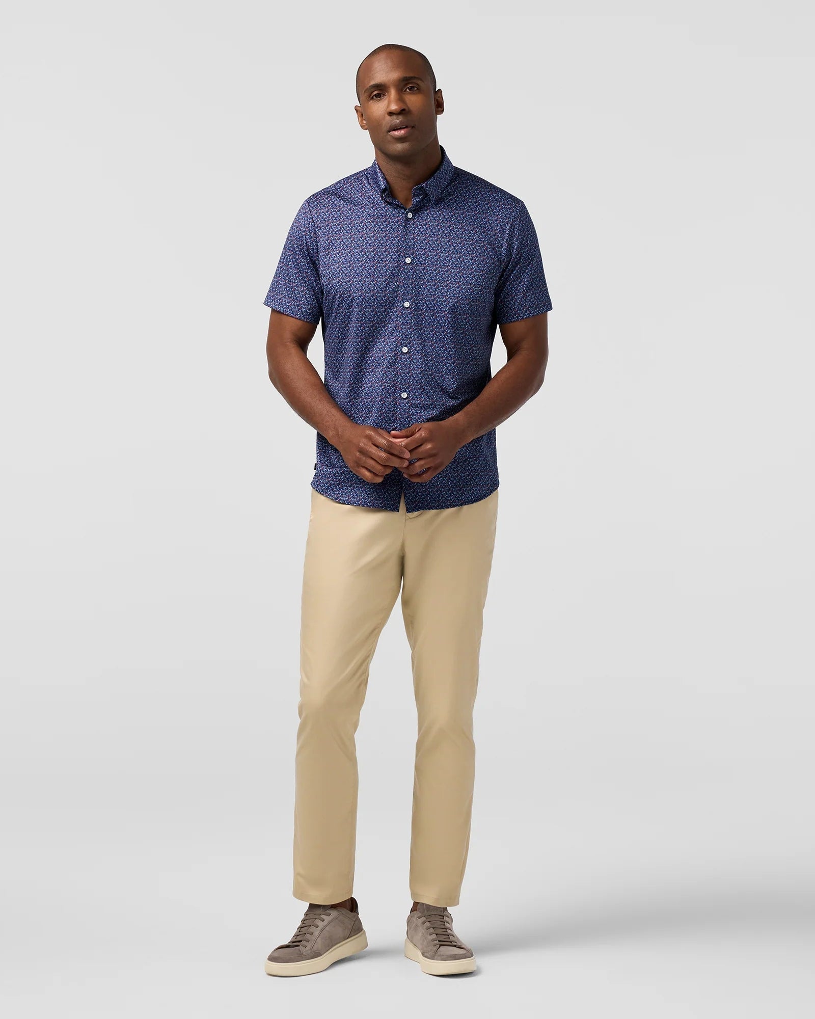Mizzen+Main | Halyard Short Sleeve Midnight Variegated Leaf | Navy