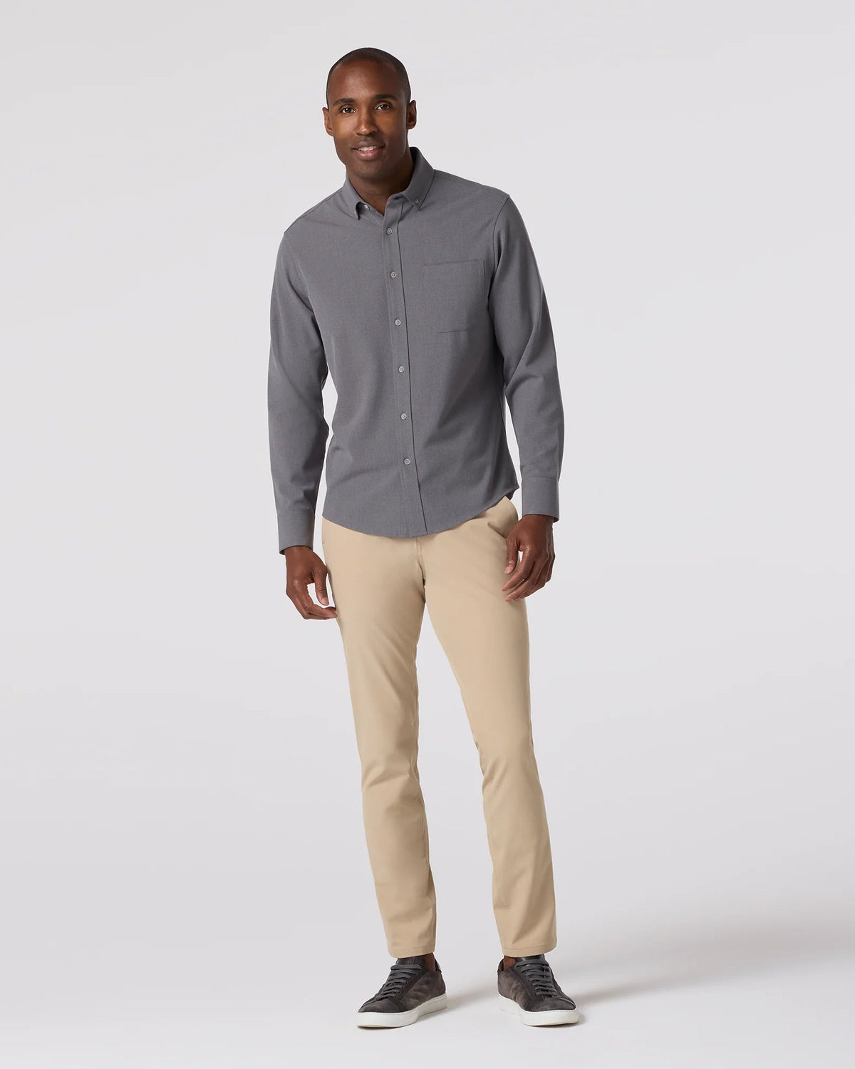 Mizzen+Main | City Flannel | Pewter Heather Gray