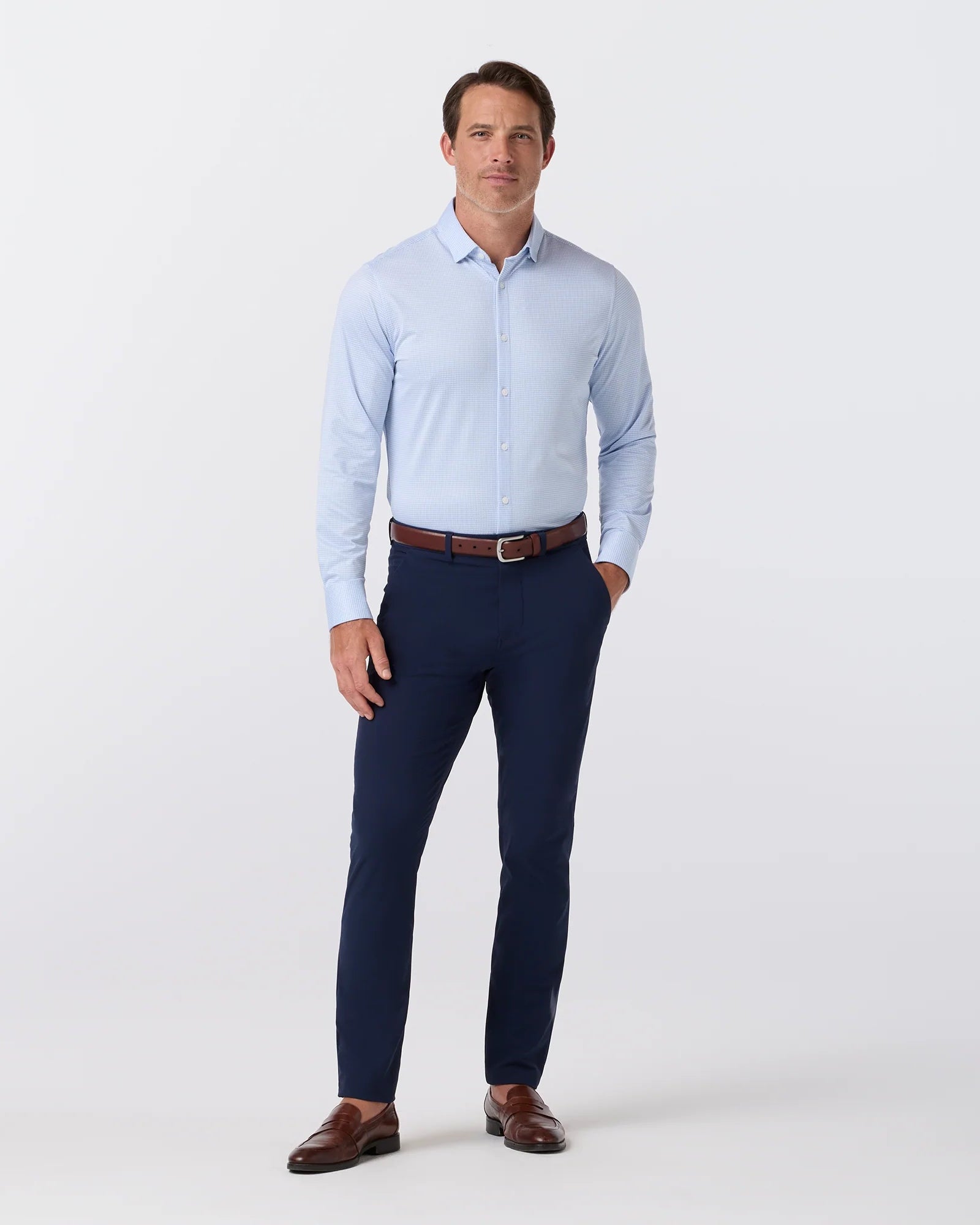 Mizzen+Main | Halyard Dress Shirt | Cloud Peter Gingham Blue