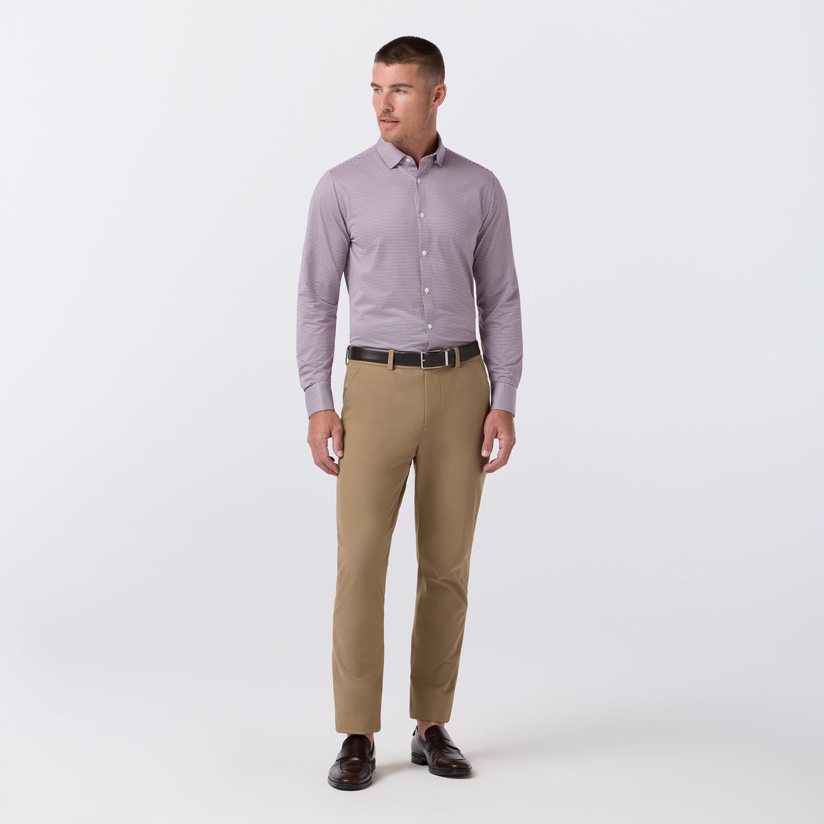 Mizzen+Main | Halyard Dress Shirt | Merlot Peter Gingham Burgundy | Trunk Show Special