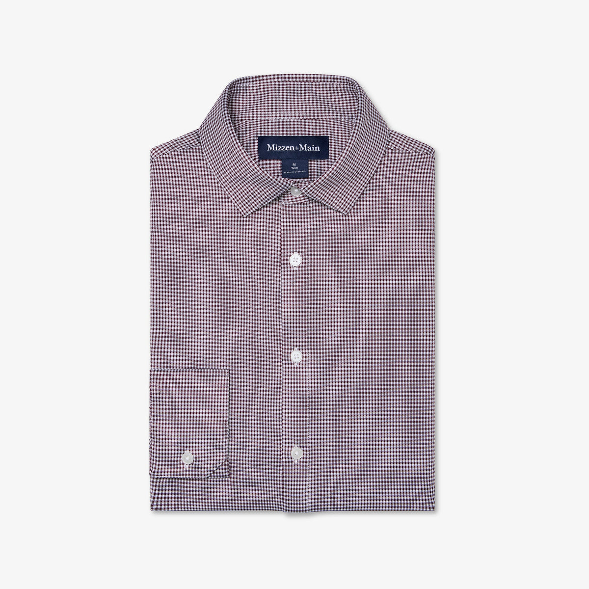 Mizzen+Main Halyard Dress Shirt in Merlot Peter Gingham Burgundy