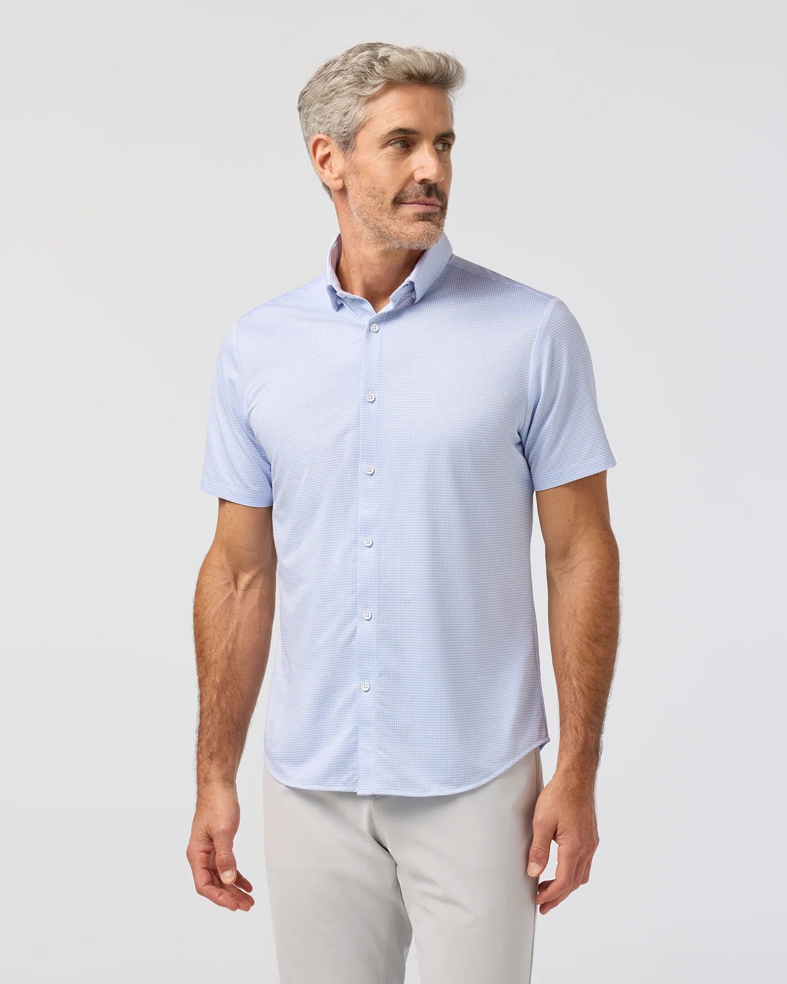 Mizzen+Main | Halyard Short Sleeve | Cloud Peter Gingham Blue