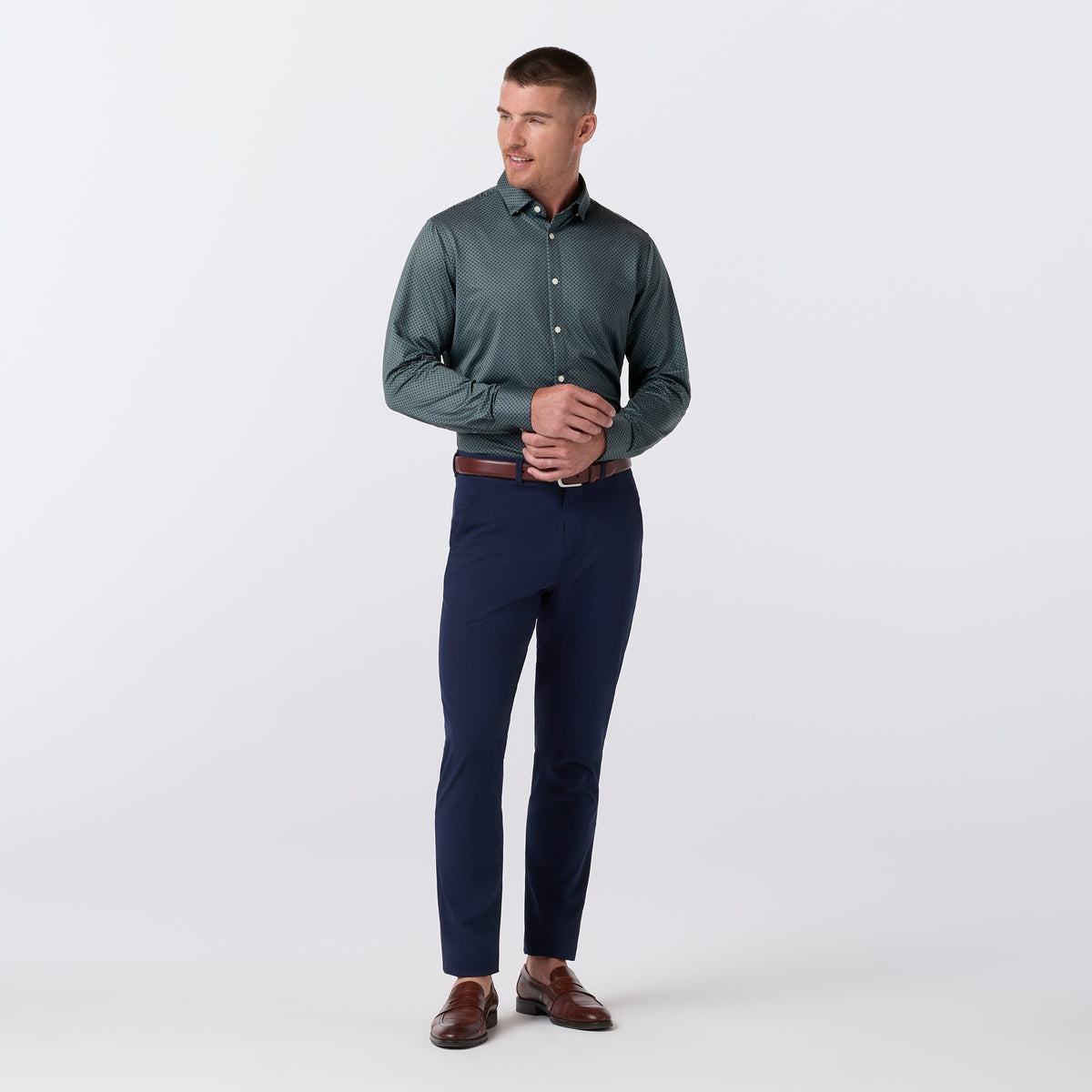 Mizzen+Main | Halyard Dress Shirt | Hemlock Clover Green | Trunk Show Special