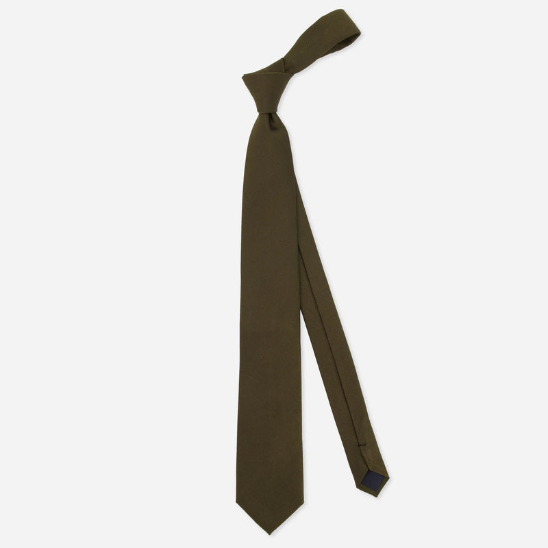 Grosgrain Solid Deep Olive Tie