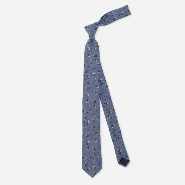 Grazioso Floral Blue Tie