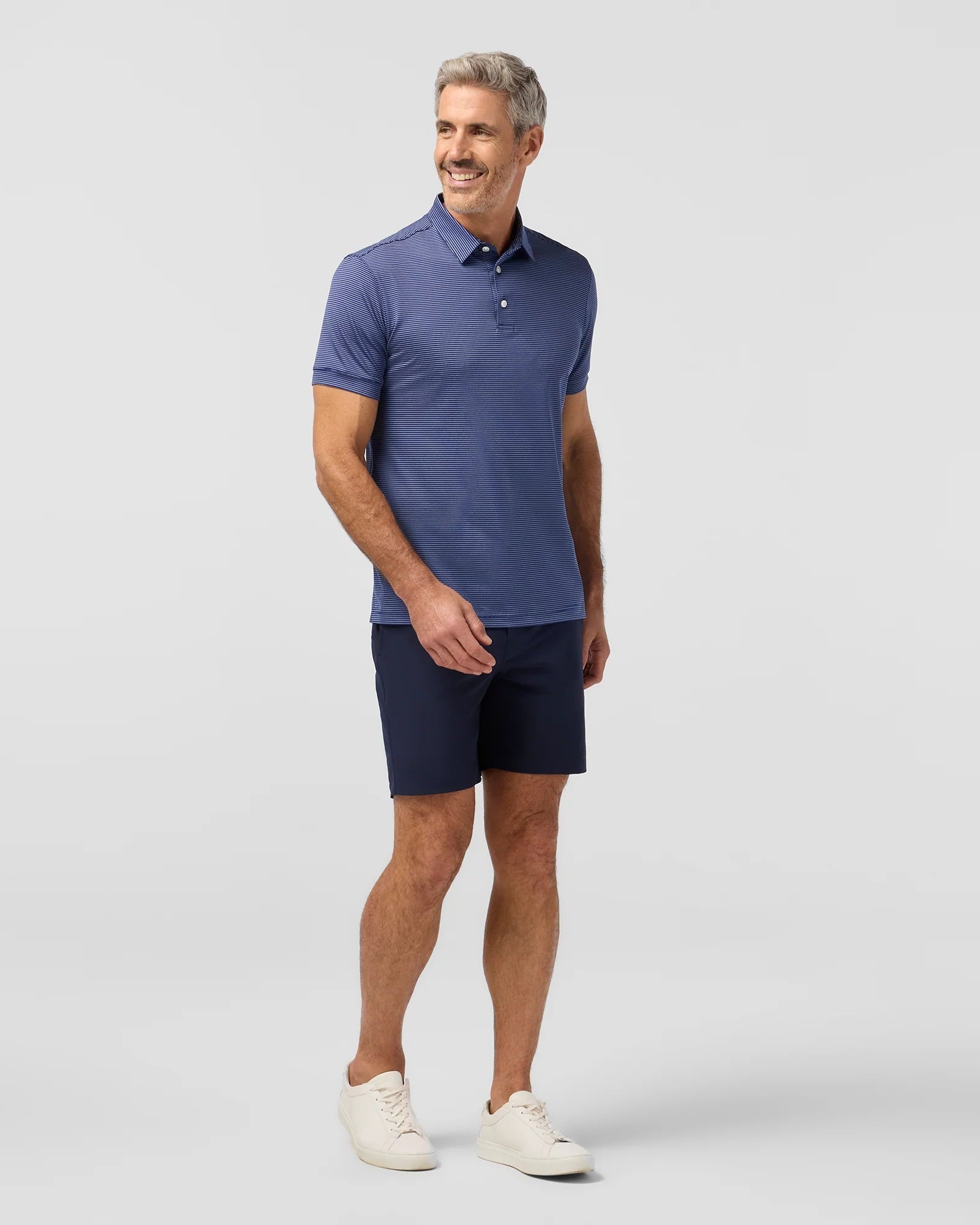 Mizzen+Main | Versa Polo Cobalt Balanced Stripe | Navy