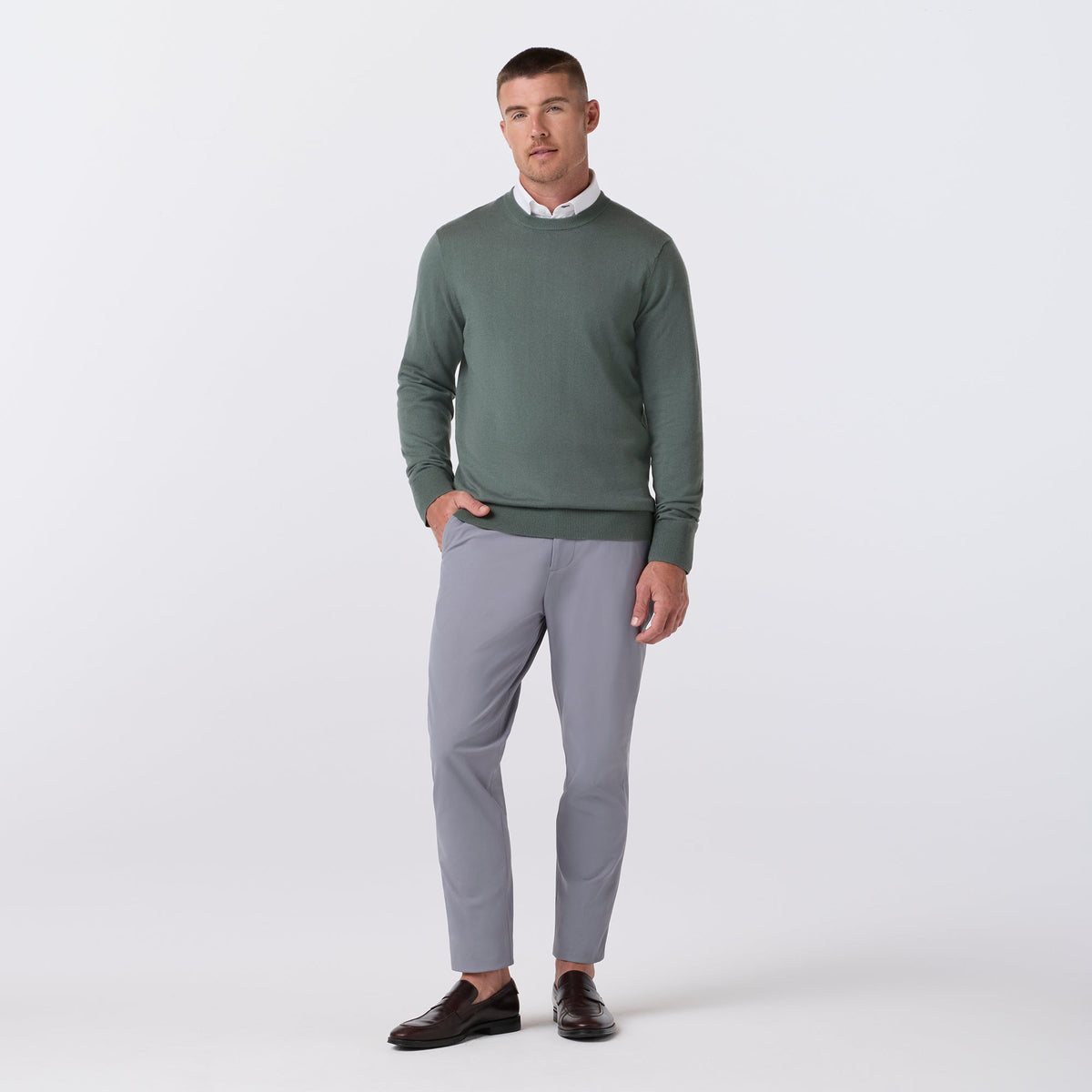 Mizzen+Main | Heritage Crewneck Sweater | Hemlock Green | Trunk Show Special