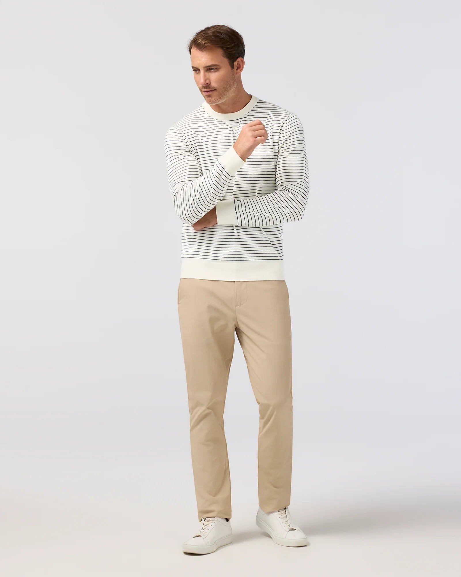 Mizzen+Main |  Ashe Crewneck Sweater | Navy Stripe