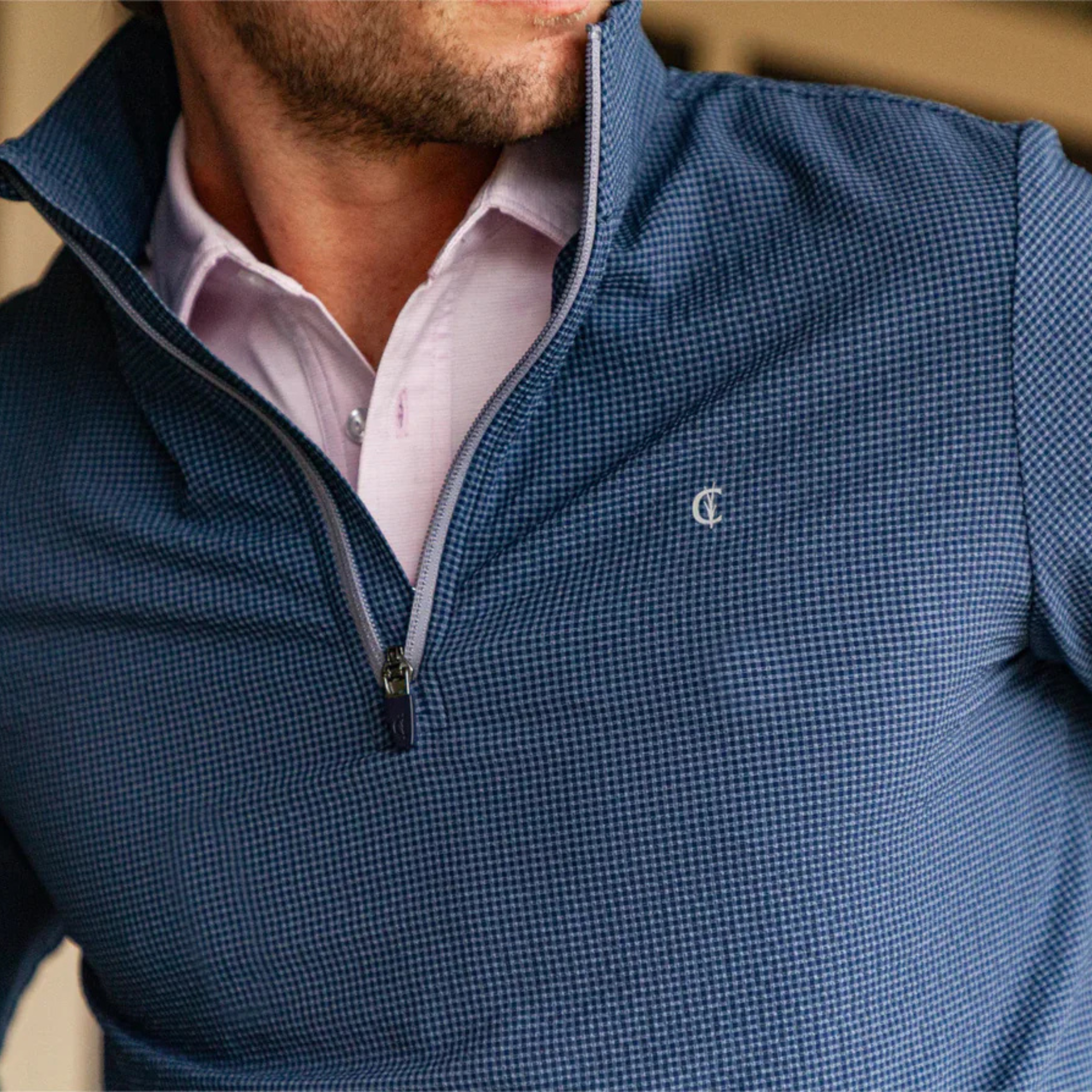 Criquet | Seersucker Performance Pullover | Navy