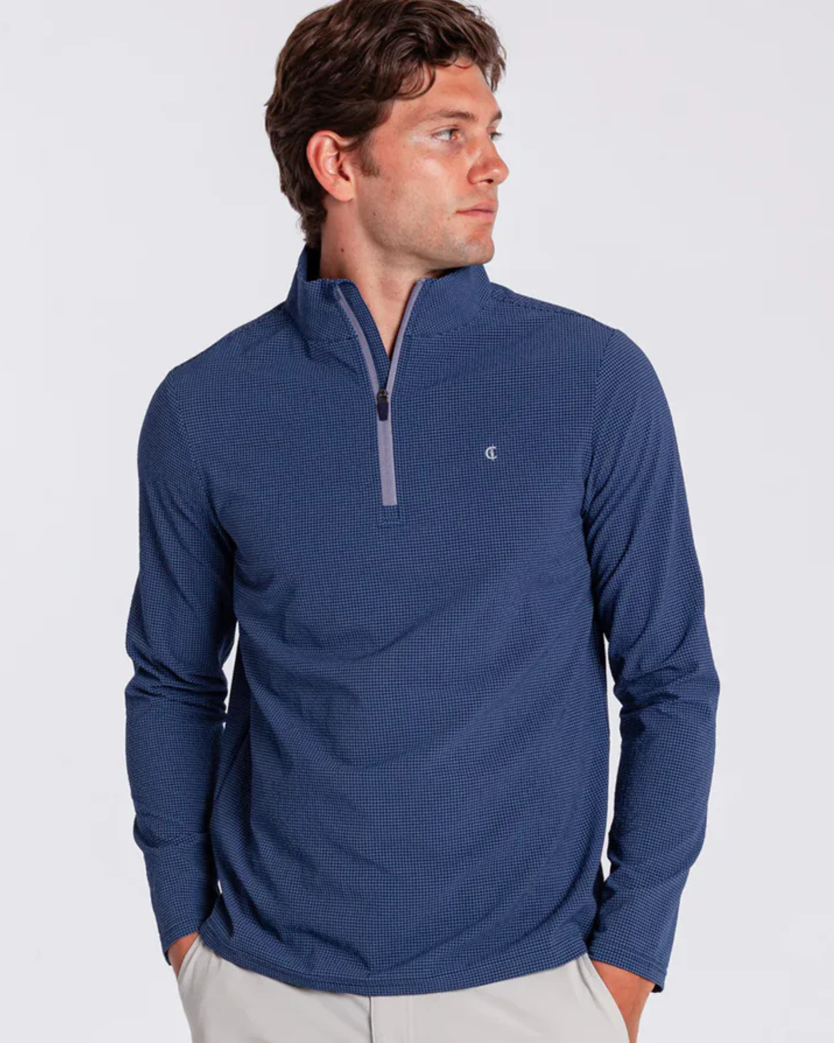 Criquet | Seersucker Performance Pullover | Navy