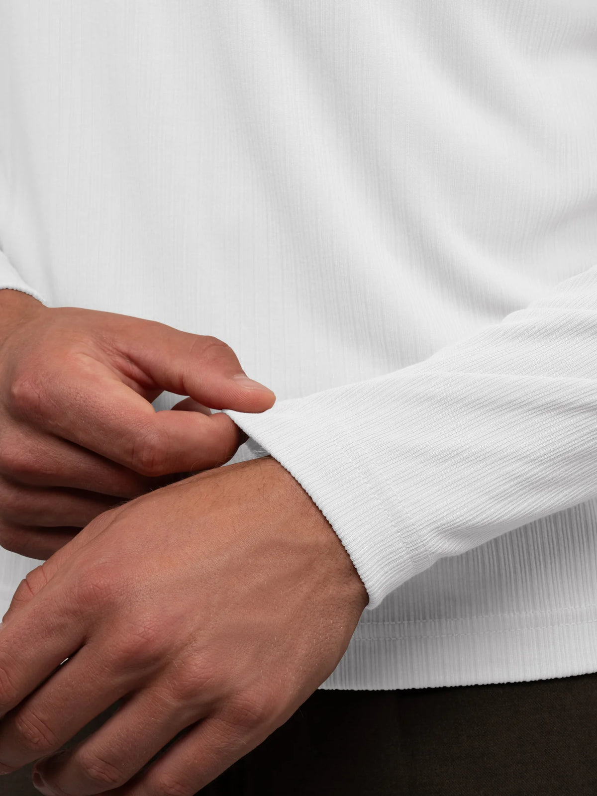 Cuts | SoHo Ribbed Long Sleeve Polo | White