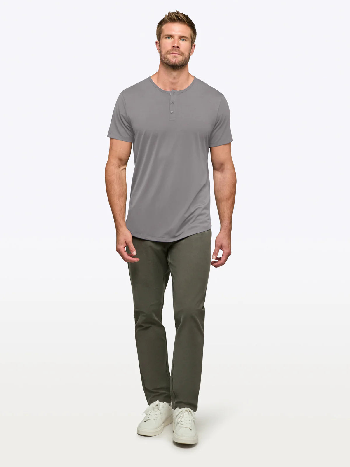 Cuts | AO Henley Curve-Hem Wolf | Gray