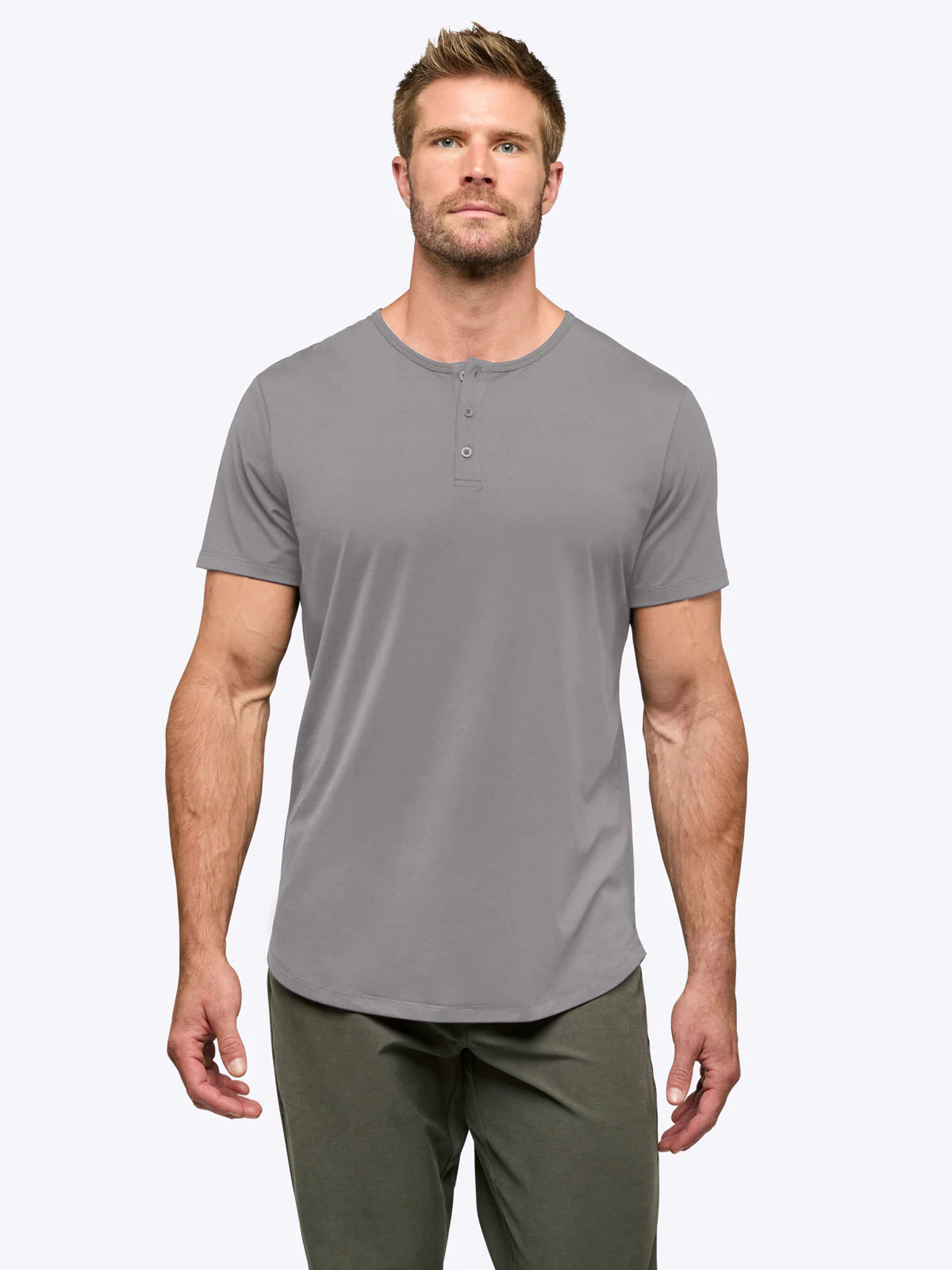 Cuts | AO Henley Curve-Hem Wolf | Gray