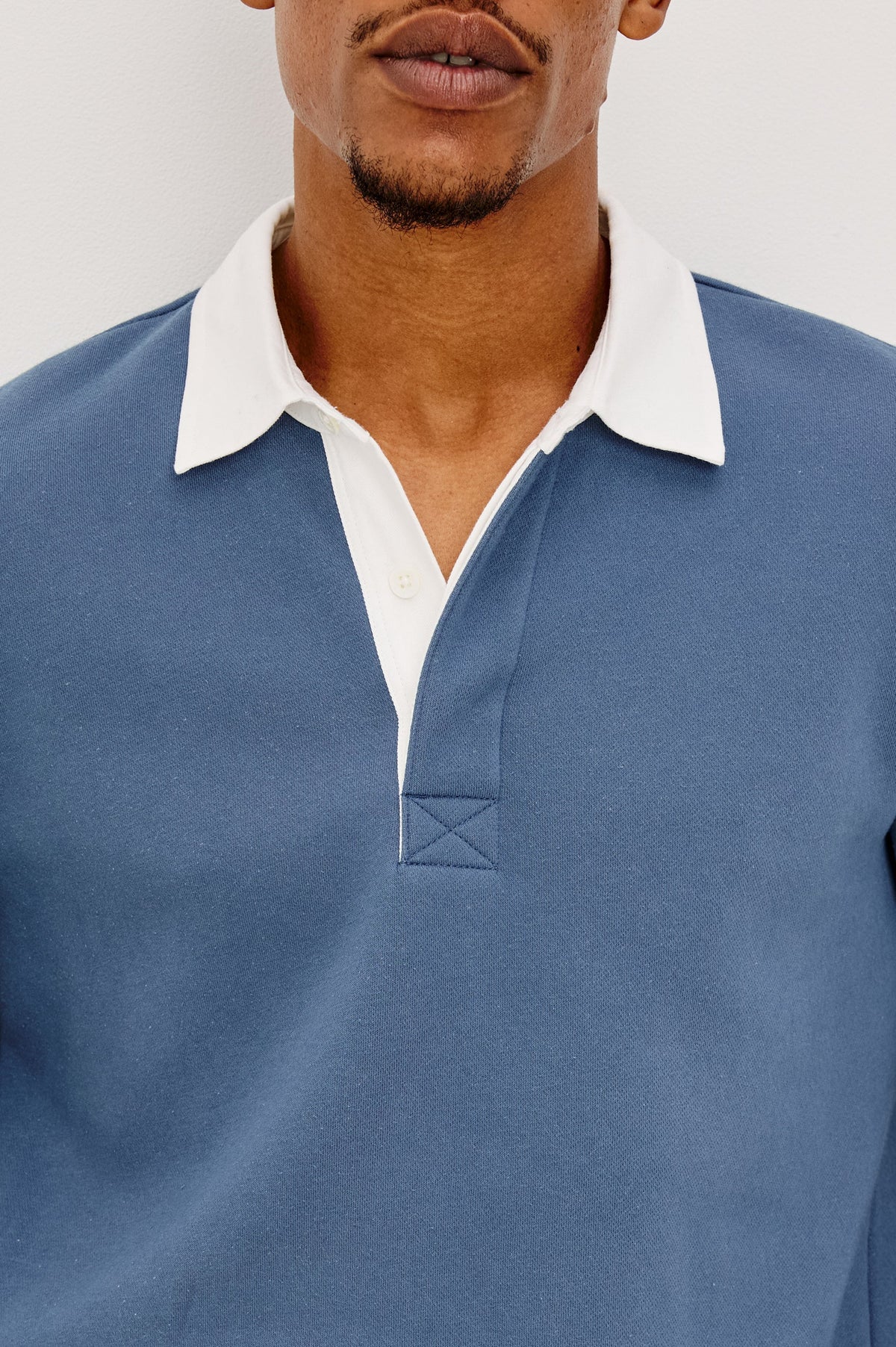 Rails | Wright Long Sleeve Polo Shirt | Vintage Steel Blue