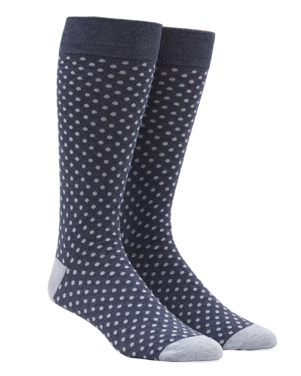 Pindot True Navy Dress Socks