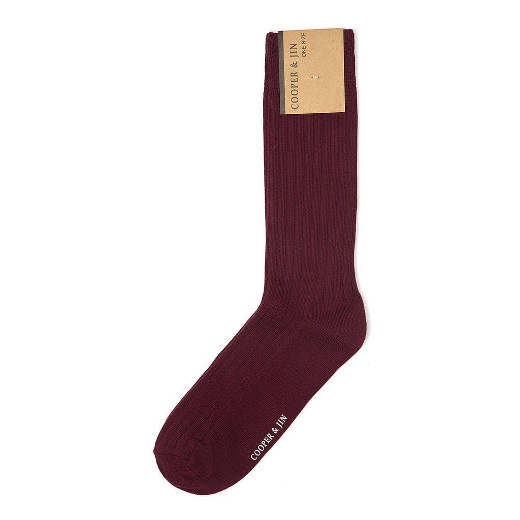 Crew Socks for Men - Burgundy Style: ONE SIZE