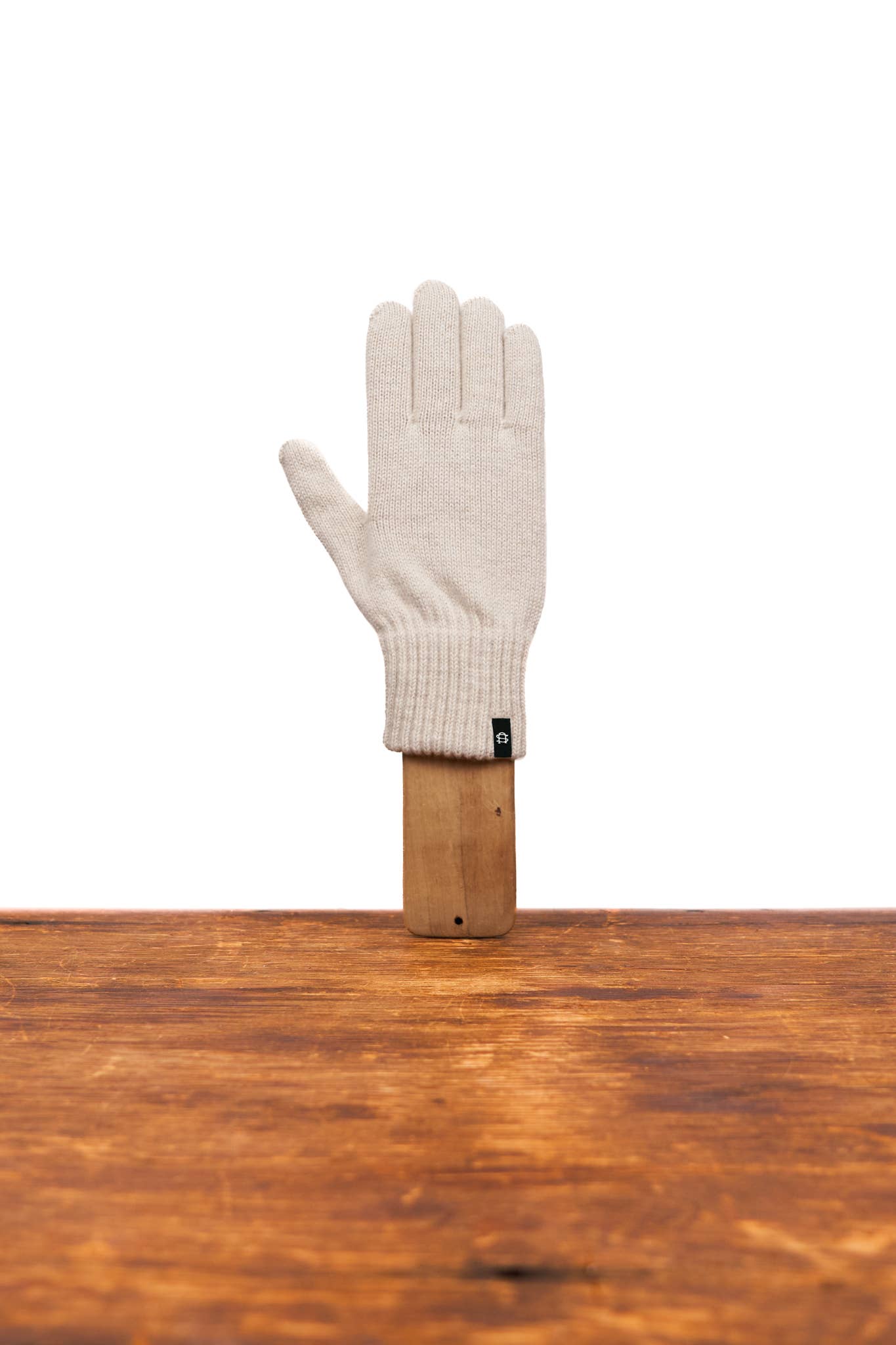 Upstate Stock | Mushroom Merino Wool and Recycled Poly Full Finger Glove | Beige