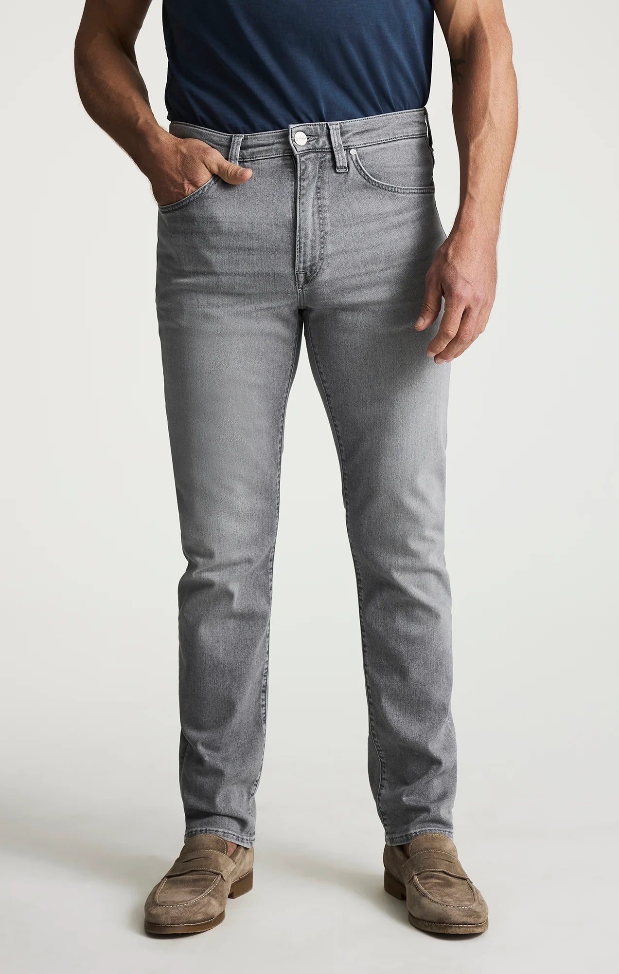 34 Heritage | Courage Straight Leg Jeans | Light Smoke Brushed Urban Gray