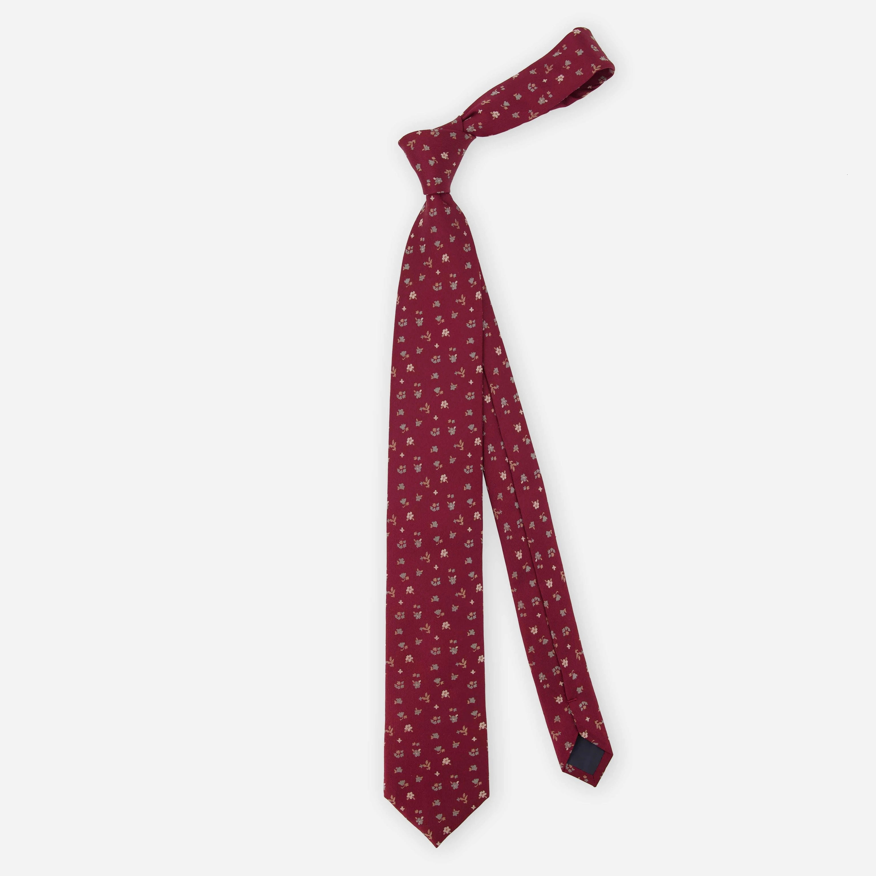 Falling Florals Burgundy Tie