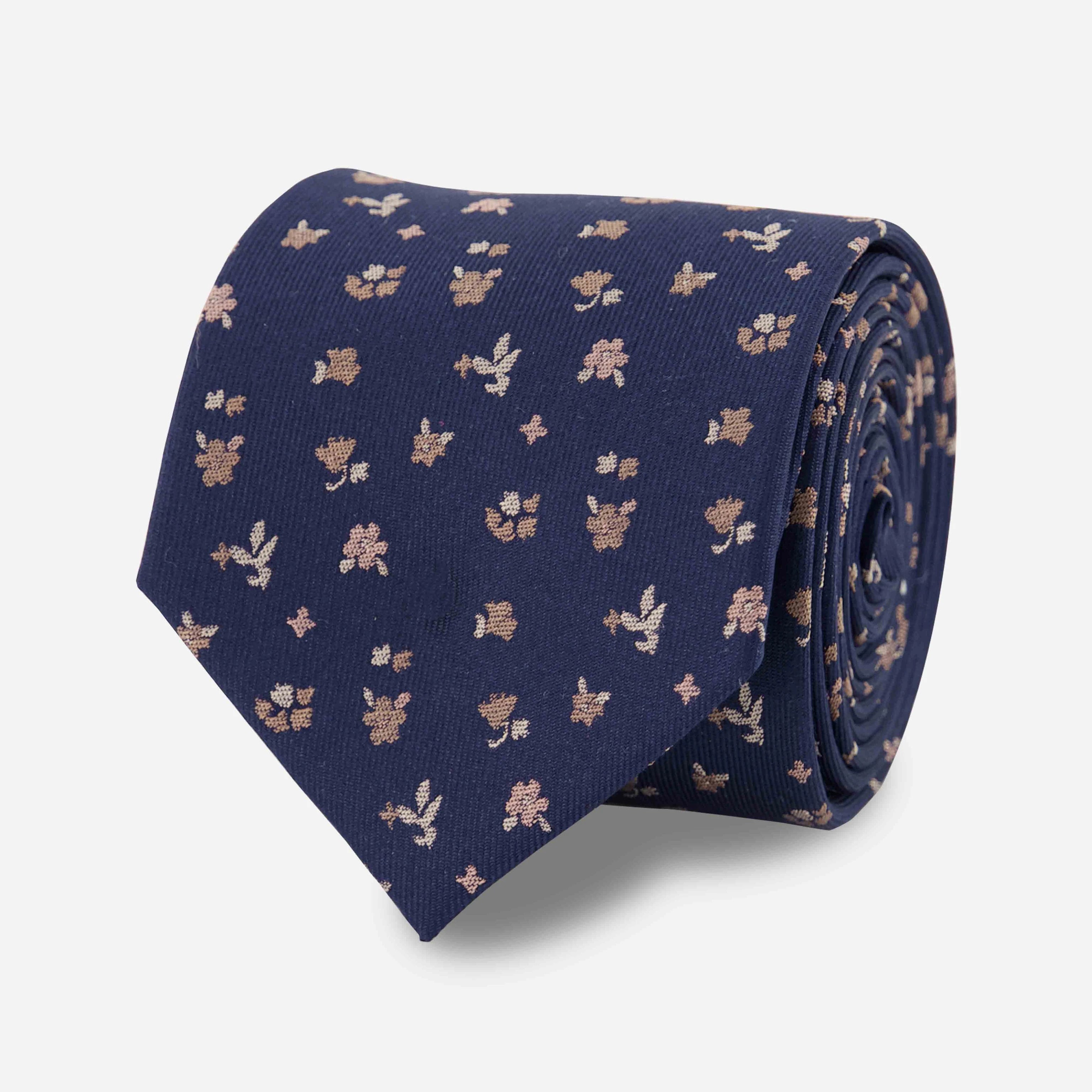 Falling Florals Navy Tie