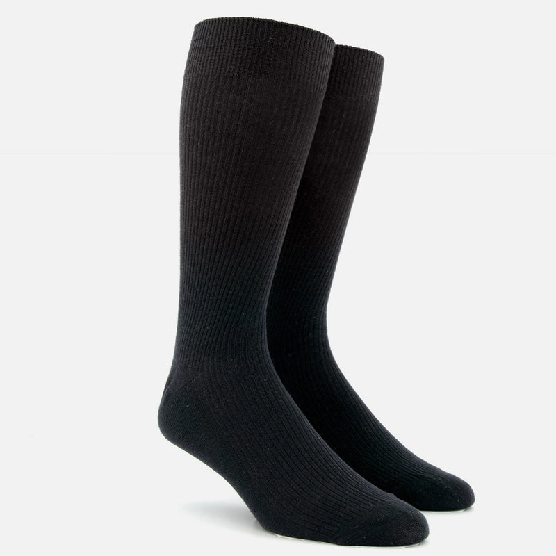 Ribbed Black Dress Socks