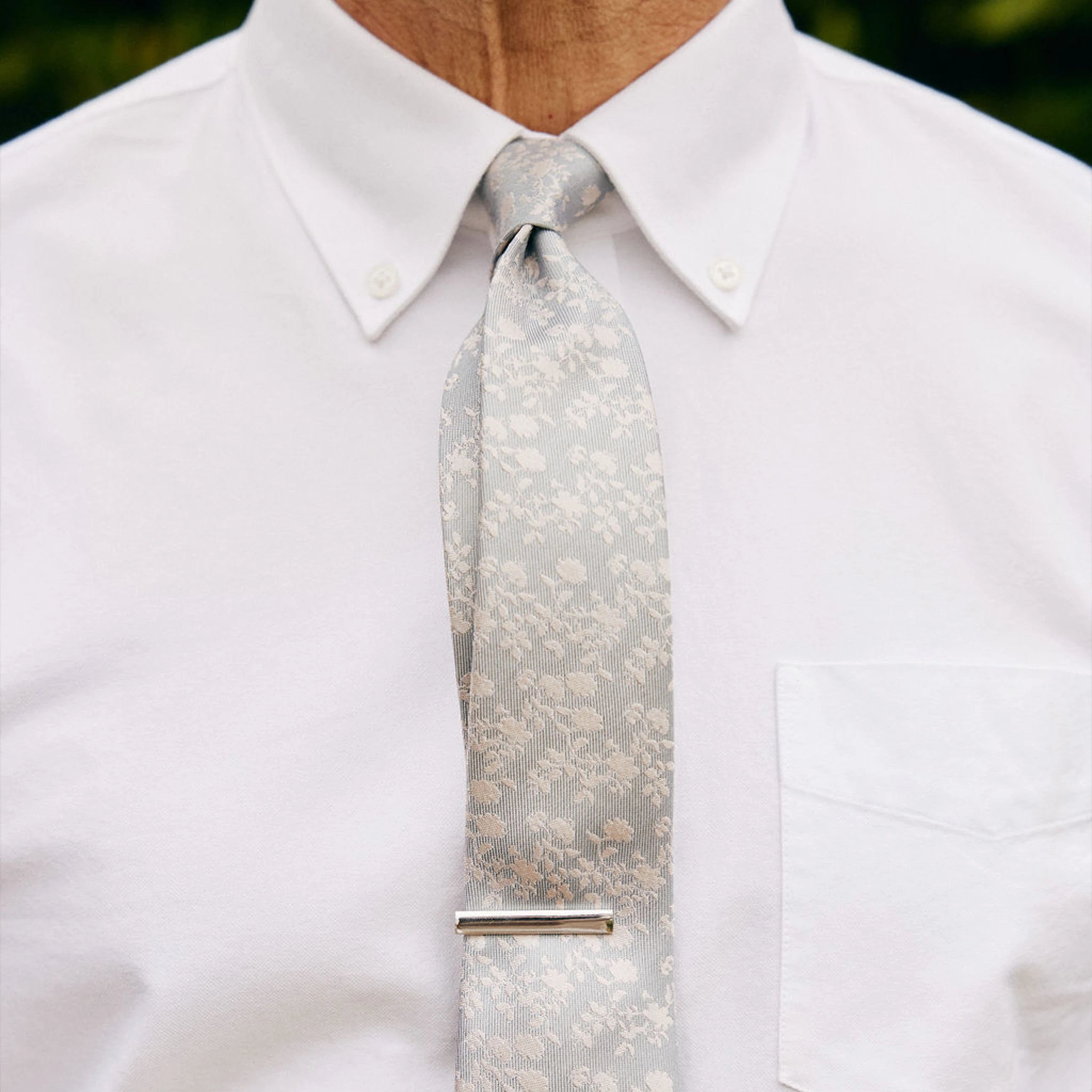 Entwined Floral Pale Aqua Tie