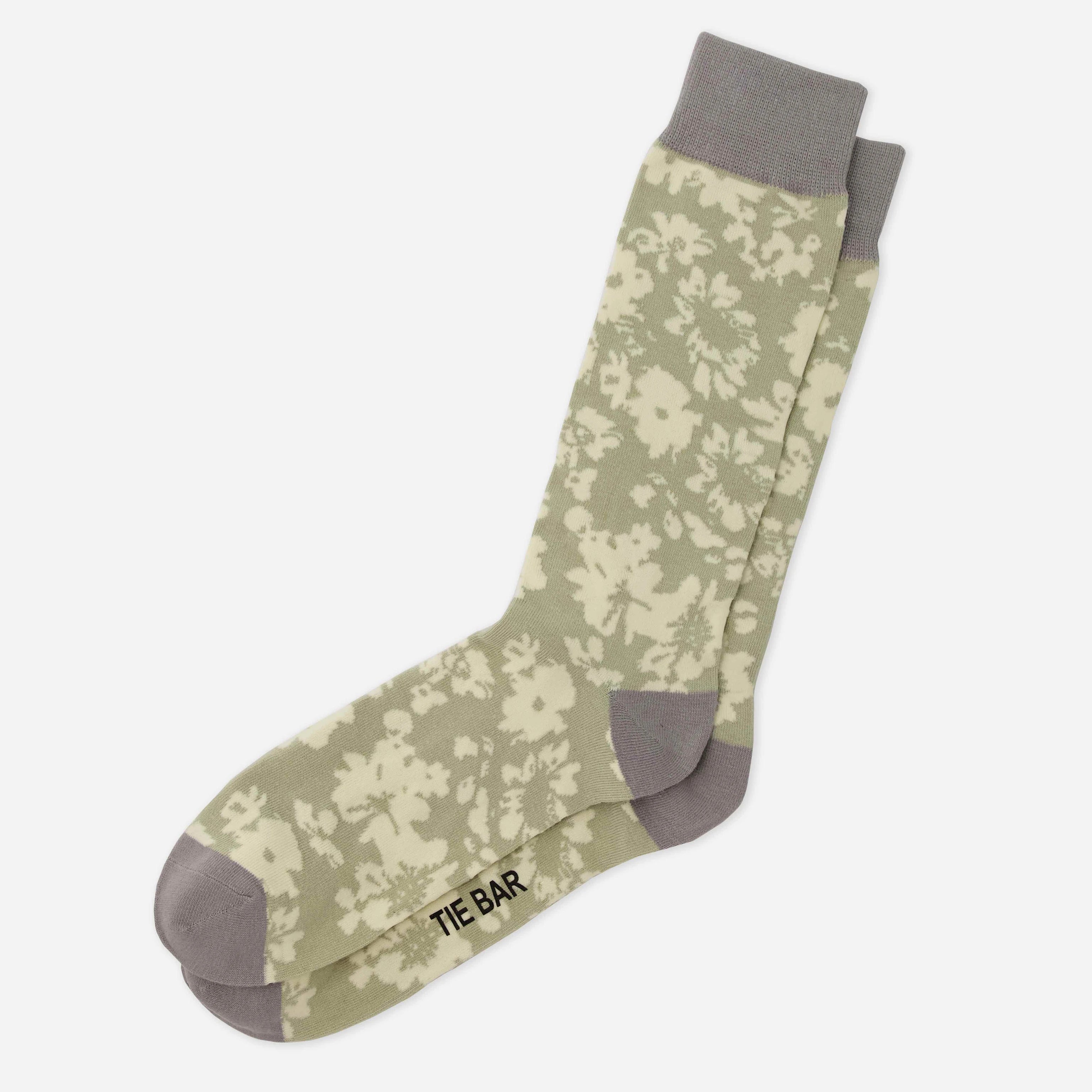 Incognito Floral Sage Green Sock