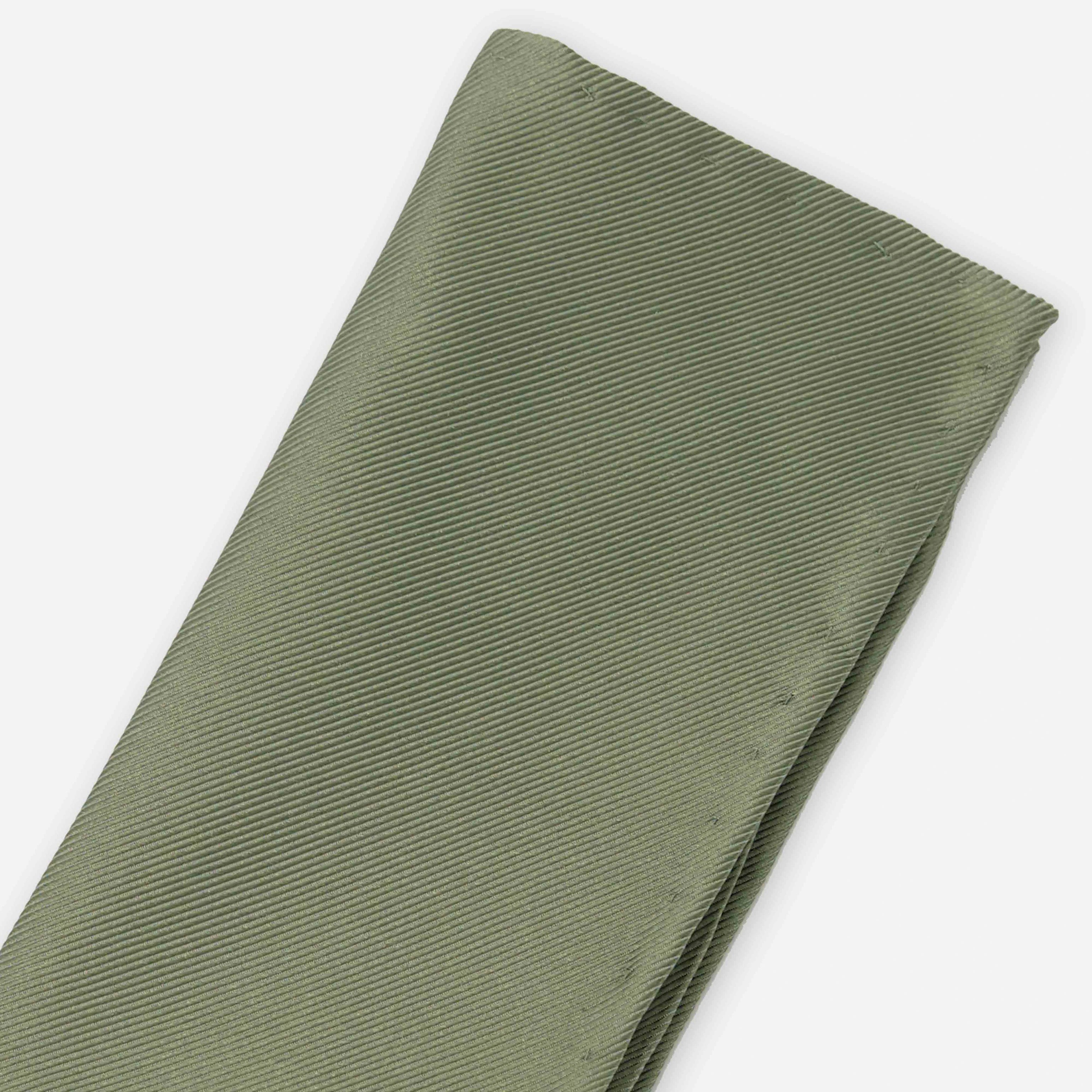 Solid Twil Olive Pocket Square