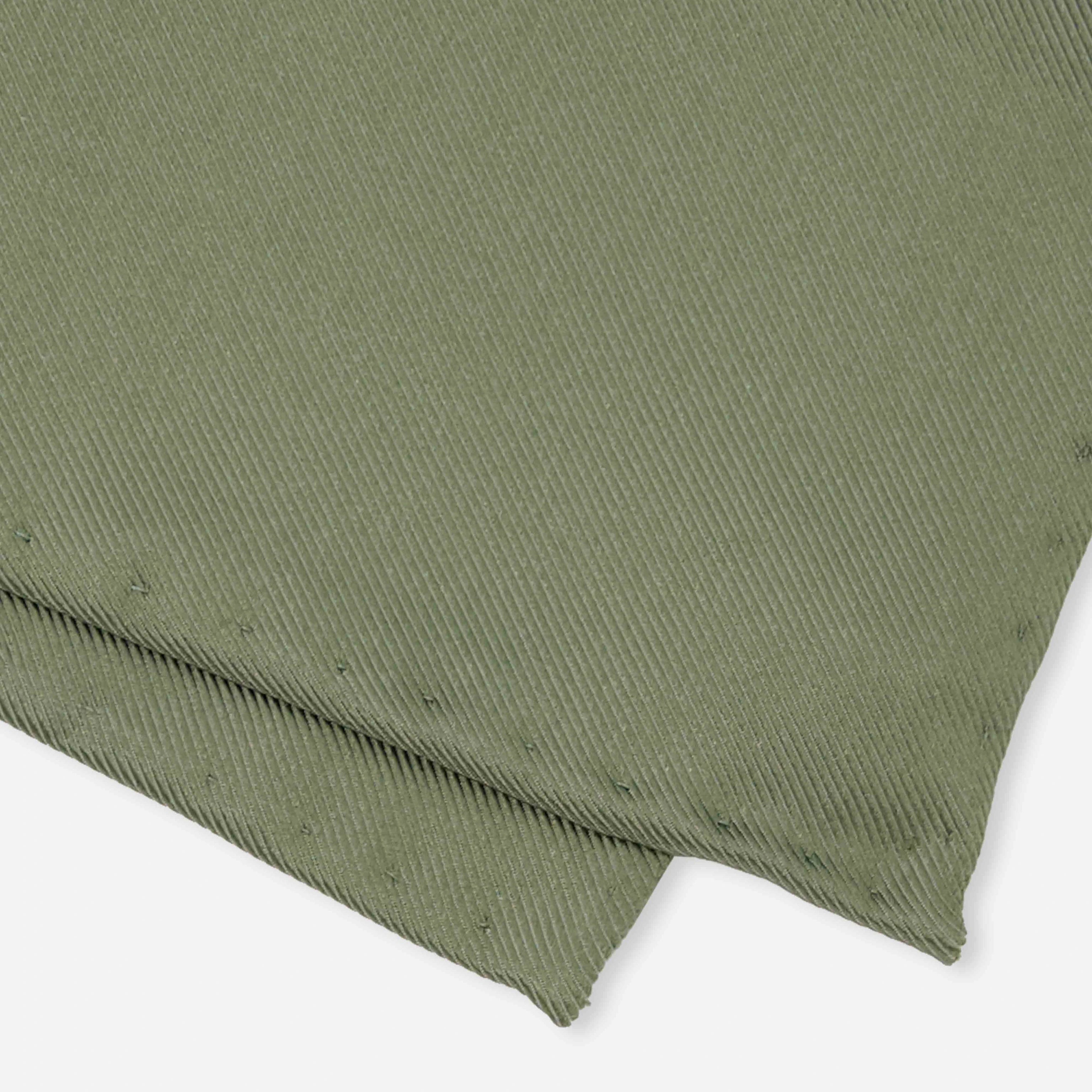 Solid Twil Olive Pocket Square
